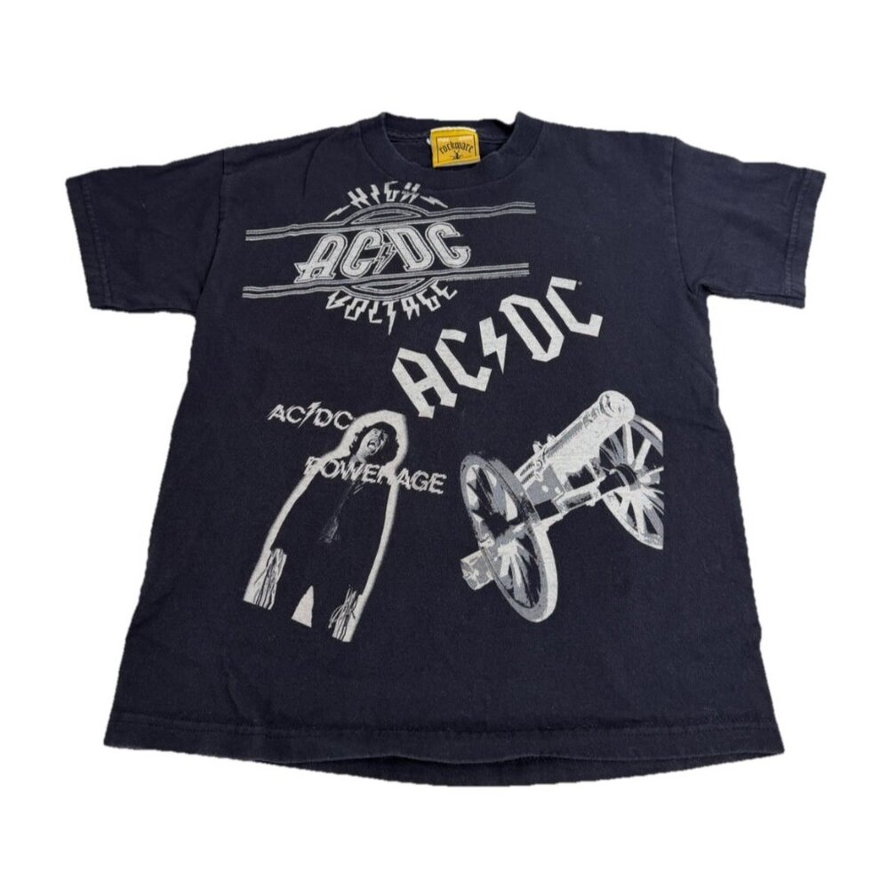 VTG '06 Rockware AC/DC Kids 10/12 T-Shirt Black Rock Band High Voltage GUC